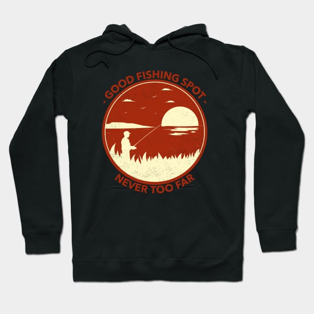 Good fishing spot (day) Hoodie by Roadkill Creations